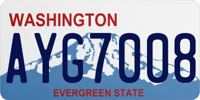 WA license plate AYG7008