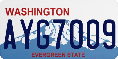 WA license plate AYG7009