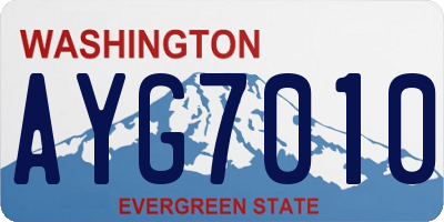 WA license plate AYG7010