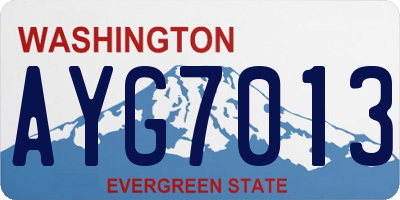WA license plate AYG7013