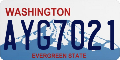 WA license plate AYG7021