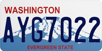 WA license plate AYG7022