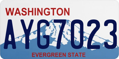 WA license plate AYG7023