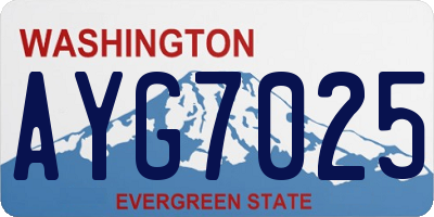 WA license plate AYG7025