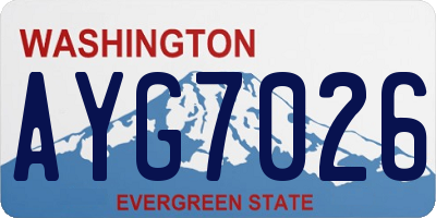WA license plate AYG7026