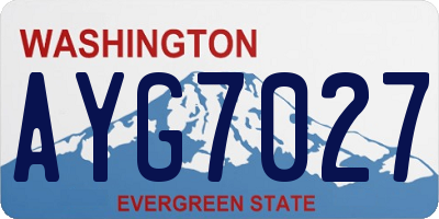 WA license plate AYG7027