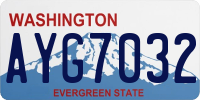 WA license plate AYG7032