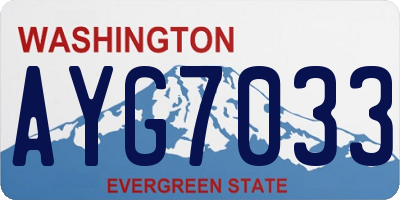 WA license plate AYG7033