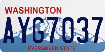 WA license plate AYG7037