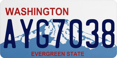 WA license plate AYG7038