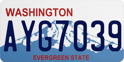 WA license plate AYG7039