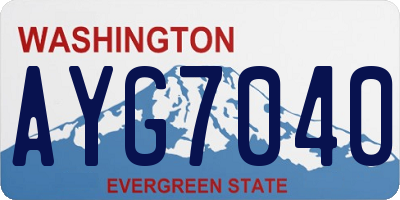 WA license plate AYG7040