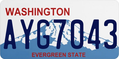 WA license plate AYG7043