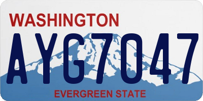 WA license plate AYG7047