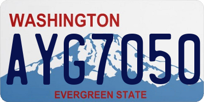 WA license plate AYG7050