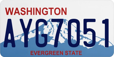 WA license plate AYG7051