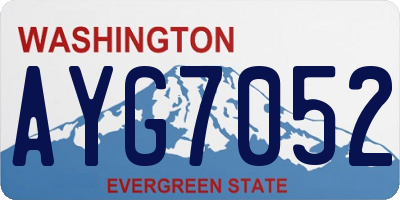 WA license plate AYG7052