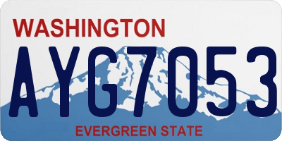 WA license plate AYG7053