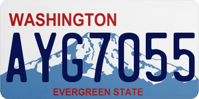 WA license plate AYG7055