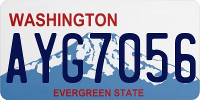 WA license plate AYG7056