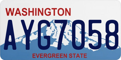 WA license plate AYG7058