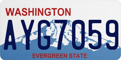 WA license plate AYG7059