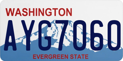 WA license plate AYG7060