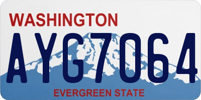 WA license plate AYG7064