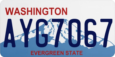 WA license plate AYG7067
