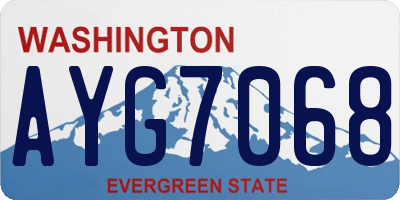 WA license plate AYG7068
