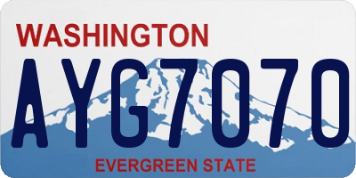 WA license plate AYG7070