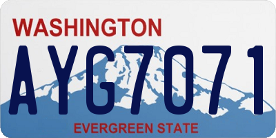 WA license plate AYG7071