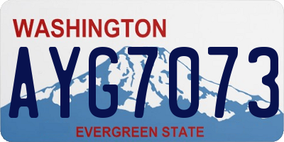WA license plate AYG7073