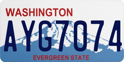 WA license plate AYG7074