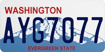 WA license plate AYG7077