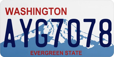 WA license plate AYG7078