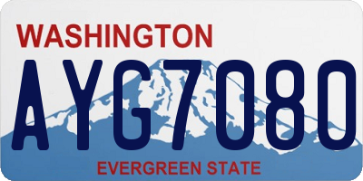 WA license plate AYG7080
