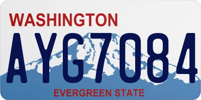 WA license plate AYG7084