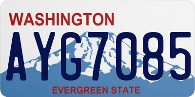 WA license plate AYG7085