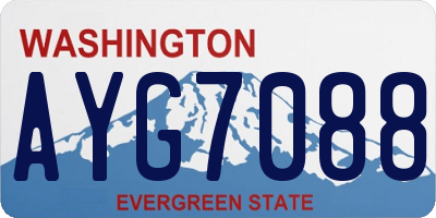 WA license plate AYG7088
