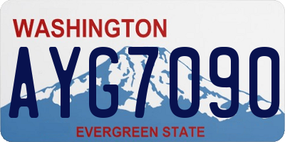 WA license plate AYG7090