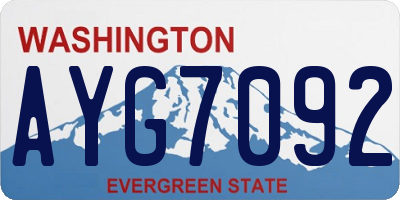 WA license plate AYG7092