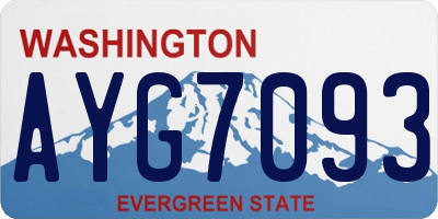 WA license plate AYG7093