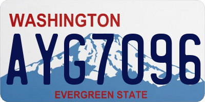 WA license plate AYG7096