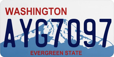 WA license plate AYG7097