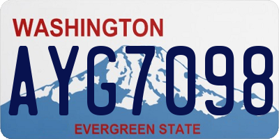 WA license plate AYG7098