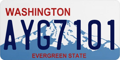 WA license plate AYG7101