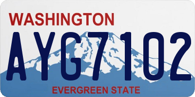 WA license plate AYG7102