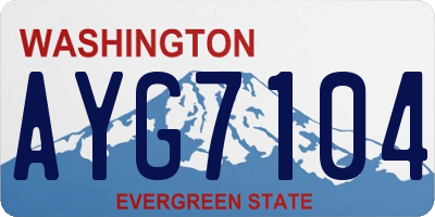 WA license plate AYG7104