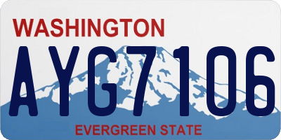 WA license plate AYG7106